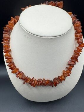 Vintage Baltic Amber rough-cut Necklace 26 inches
